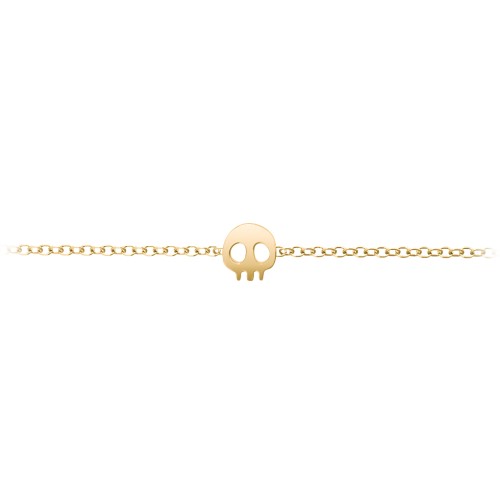 Skull Charm Anklet – 18K Gold Plated Silver