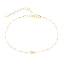 Lightning Bolt Anklet in 18K Gold Plated Silver