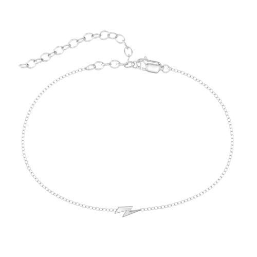 Lightning Bolt Anklet – Sterling Silver