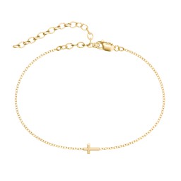 Cross Anklet in 18K Gold Plated Silver