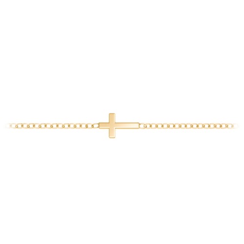 Cross Anklet – 18K Gold Plated Silver