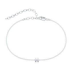 Puzzle Piece Anklet in 925 Sterling Silver