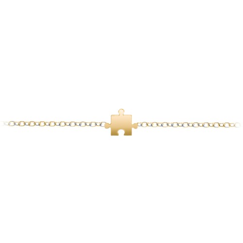 Jigsaw Puzzle Piece Anklet – 18K Gold Plated Silver
