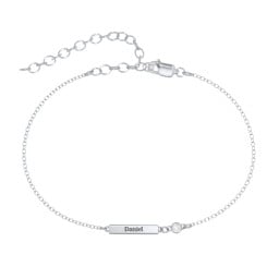 Petite Bar Anklet with Bezel Set Stone