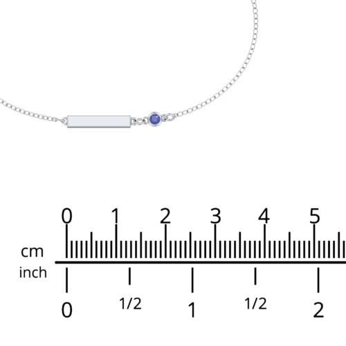 Petite Bar Anklet with Bezel Set Stone – 18K Gold Plated Silver with Blue Sapphire