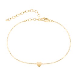 Petite Heart Anklet in 18K Gold Plated Silver