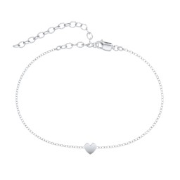 Petite Heart Anklet in 925 Sterling Silver