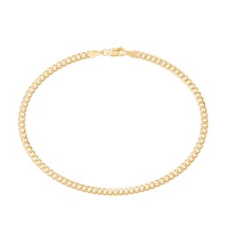 Open Curb Chain 9" Anklet in 18K Gold Plated Silver