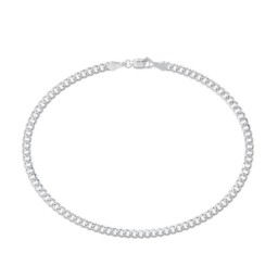Open Curb Chain 9" Anklet in 925 Sterling Silver