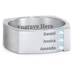 Men's Cache Square-shaped Gemstone Ring