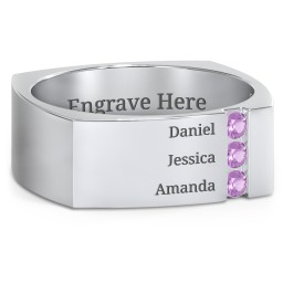 Men's Cache Square-shaped Gemstone Ring