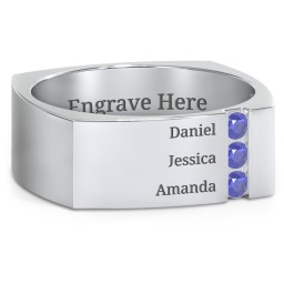 Men's Cache Square-shaped Gemstone Ring