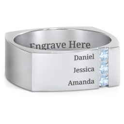 Men's Cache Square-shaped Gemstone Ring