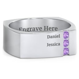 Men's Cache Square-shaped Gemstone Ring