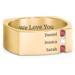 Men's Cache Square-shaped Gemstone Ring