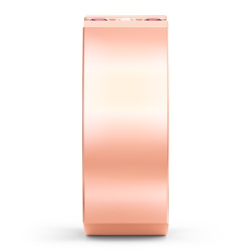 Men's Cache Square-shaped Gemstone Ring – 9kt Rose Gold with Garnet and Cubic Zirconia