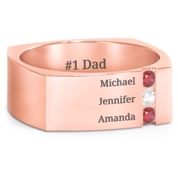 Men's Cache Square-shaped Gemstone Ring in 9K Solid Rose Gold
