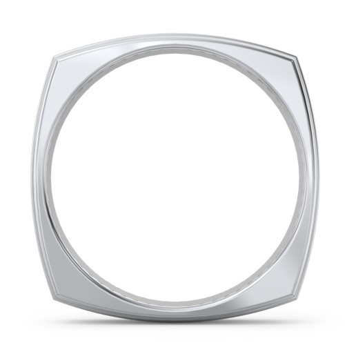 Men's Bridge Grooved Square-shaped Ring