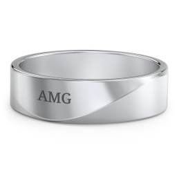 Men's Ridge Diagonal Peak Ring in 925 Sterling Silver