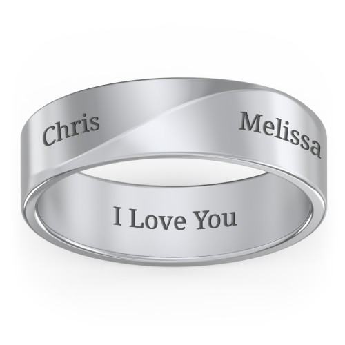 Men's Ridge Diagonal Peak Ring – Sterling Silver