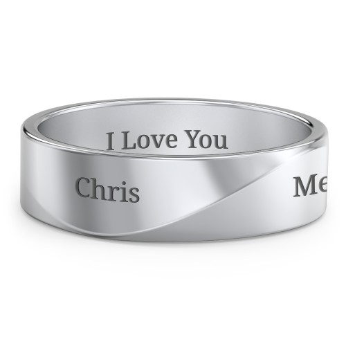 Men's Ridge Diagonal Peak Ring – Sterling Silver