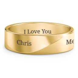 Men's Ridge Diagonal Peak Ring in 9K Solid Yellow Gold