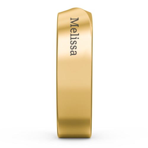 Men's Ridge Diagonal Peak Ring – 9kt Yellow Gold