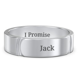 Men's Lysander Curved Groove Ring in 925 Sterling Silver