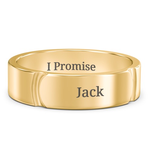 Men's Lysander Curved Groove Ring – 9kt Yellow Gold