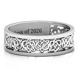 Men's Half Eternity Celtic Ring in 925 Sterling Silver