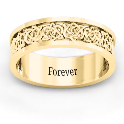Men's Half Eternity Celtic Ring – 9kt Yellow Gold