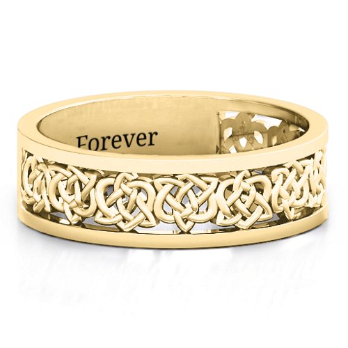 Men's Half Eternity Celtic Ring – 9kt Yellow Gold