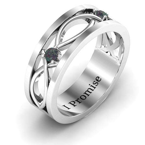 Men's Classic Fish Ring – Sterling Silver with Alexandrite