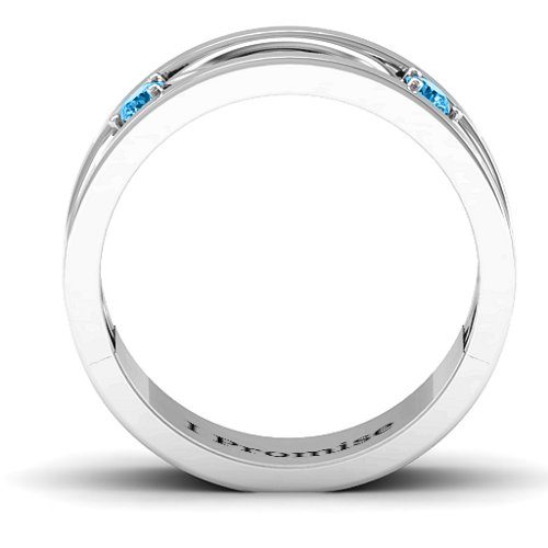 Men's Classic Fish Ring – Sterling Silver with Blue Topaz