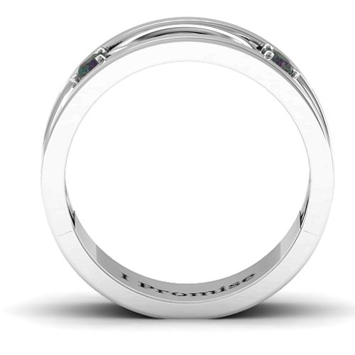 Men's Classic Fish Ring – Sterling Silver with Alexandrite