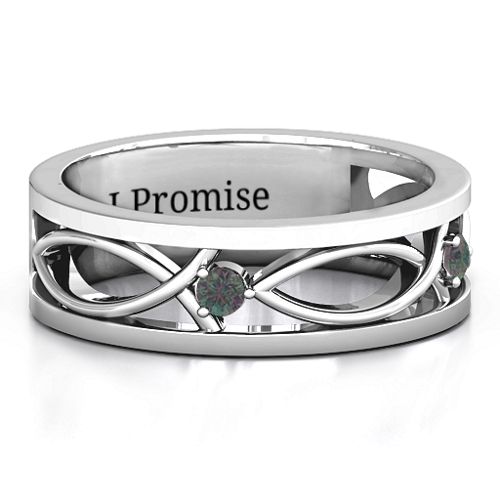 Men's Classic Fish Ring – Sterling Silver with Alexandrite