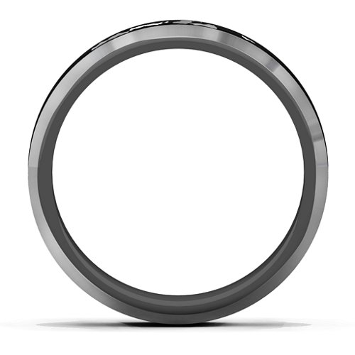Men's Tungsten Ring with Black Camouflage Inlay