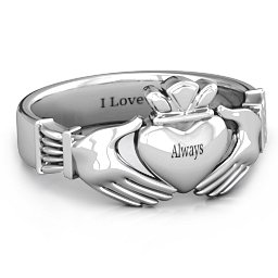 Men's Classic Celtic Claddagh Ring in 925 Sterling Silver