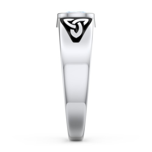 Men's Trinity Knot Ring With Oval Stone