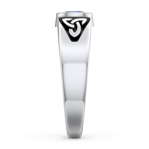 Men's Trinity Knot Ring With Oval Stone