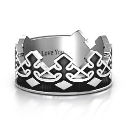 Men's Regal Crown Band in 925 Sterling Silver