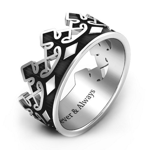 Men's Regal Crown Band – Sterling Silver