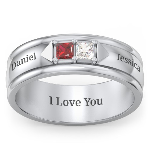 Men's Timeless Two Stone Ring