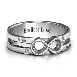 Men's Accented Infinity Ring in 925 Sterling Silver with Cubic Zirconia