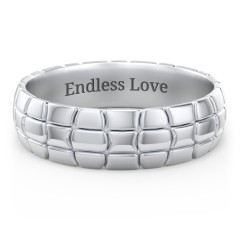 Men's Tortoise Shell Wide Band Ring – Sterling Silver