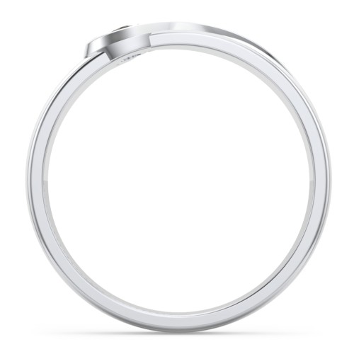 Men's Half Heart Ring with Birthstone