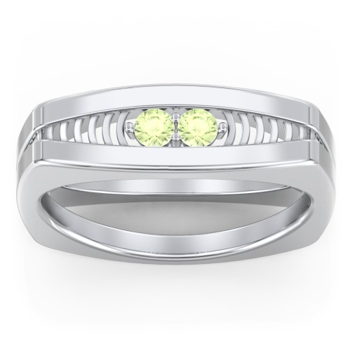 Men’s Squared Ring with Gemstones