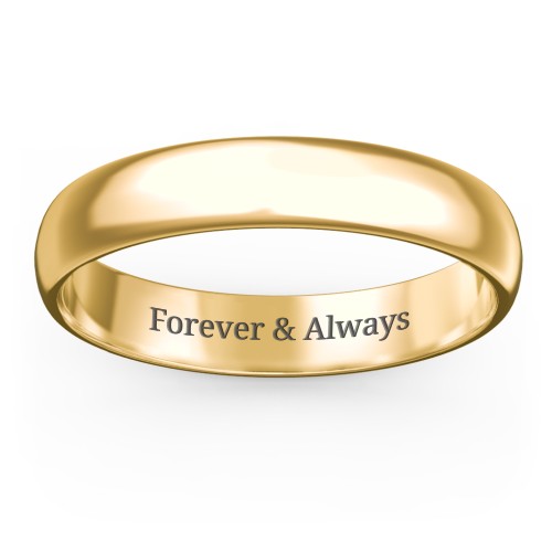 Men's Classic Half Round Wedding Band - 4mm Width
