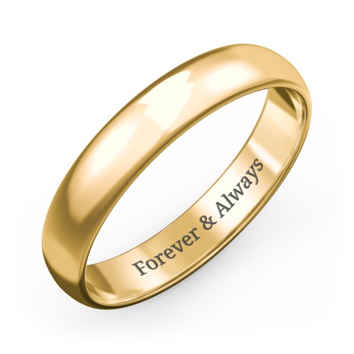 Men's Classic Half Round Wedding Band - 4mm Width