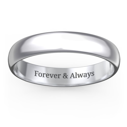 Men's Classic Half Round Wedding Band - 4mm Width – Sterling Silver